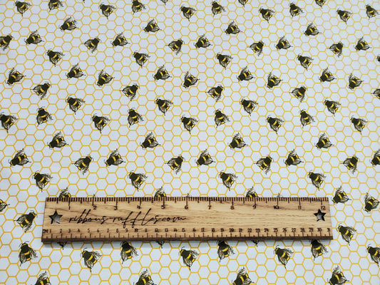 Rose & Hubble - Bees and Honeycomb Cotton Poplin