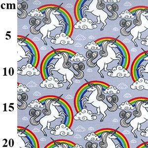 Rose & Hubble - Silver Unicorn Cotton Poplin