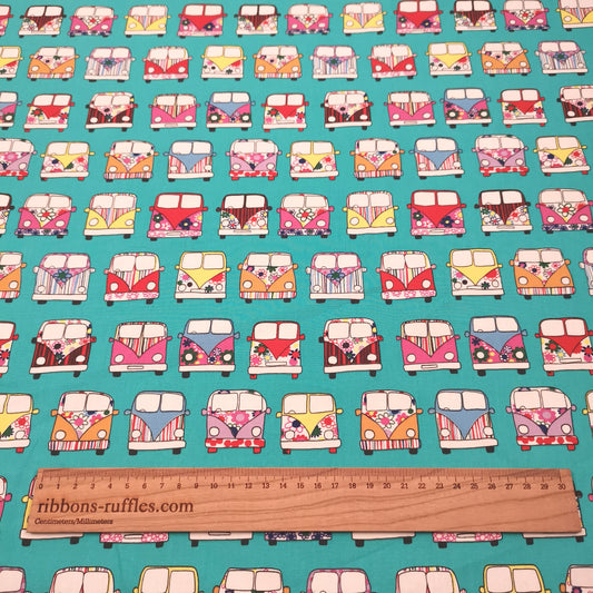 Rose & Hubble - Retro Camper Van Cotton Poplin